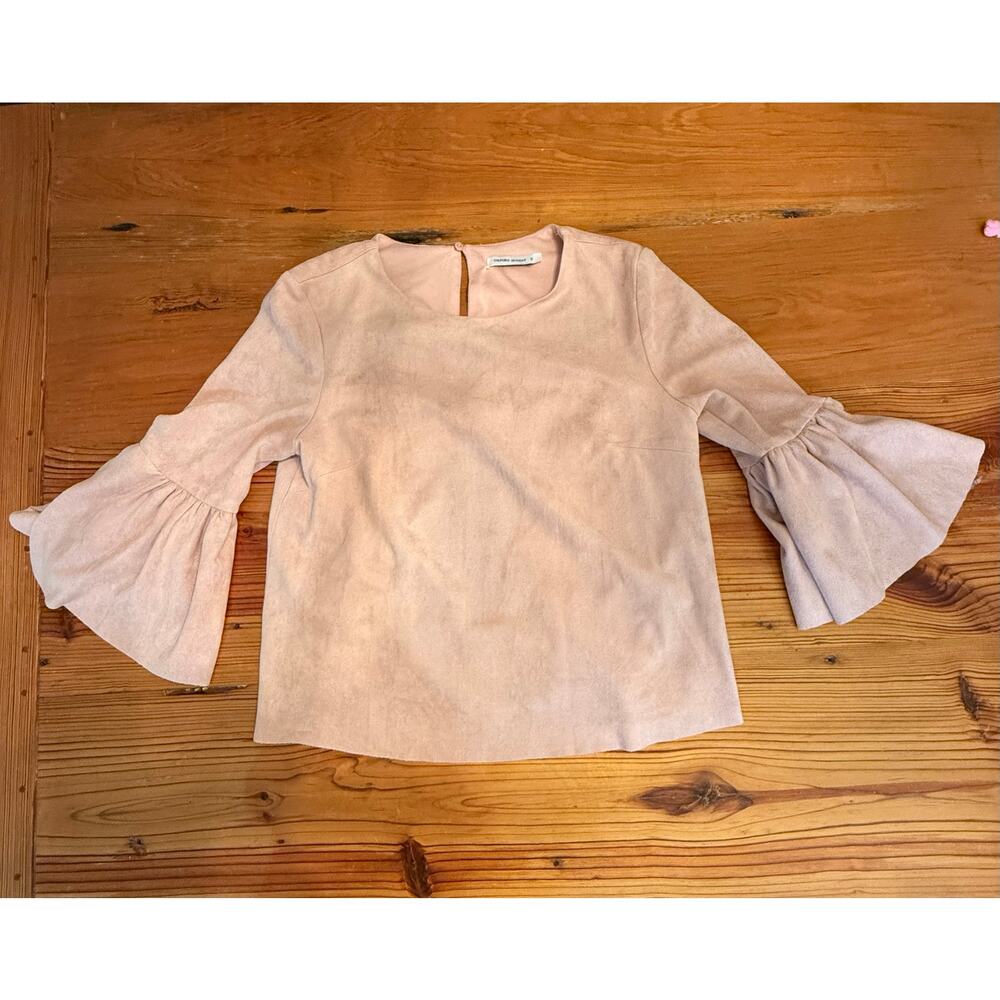 Oxford Sunday Like New Faux Suede Blouse